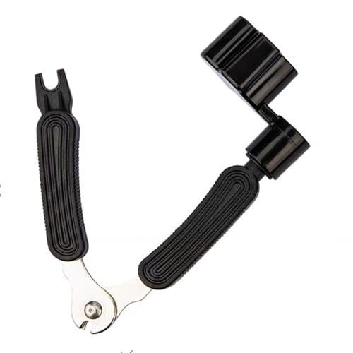 3-in-1 Guitar String Winder Cutter and Bridge Pin Puller, Guitar Repair Tool for Acoustic, Classical, Electric Guitars and Ukulele (Black)