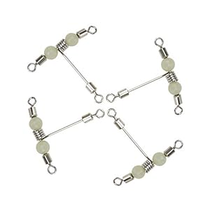 Ogquaton 5 Pcs De Pêche Roulement À Billes Emerillons Lumineux 3-Way Roulements Emerillons Crochet Connecteur…
