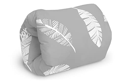 Amilian Baby klein Stillkissen mit Füllung; Kissen; Stillmuff, Muff: ca. 22 x 20 cm, für Unterwegs; Arm Tunnel; Armkissen, beim Stillen; Breastfeeding Pillow, Fläschchen, Feder Grau