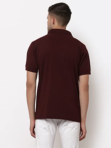 Image of UZARUS Men's Solid Cotton Regular Fit Polo T-Shirt