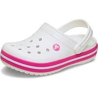 Crocs Unisex Kids Clog,Crocband Clog K,White/Pink Crush,13 UK Child