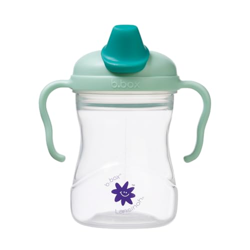 Lansinoh b.box Spout Sippy Cup (4+ Months) | Soft SiliconeSpout, Leak‑Proof, BPA‑Free | Hygienic Lid, Dishwasher Safe, 8 oz Toddler Training Cup |8 oz | Juniper Jam