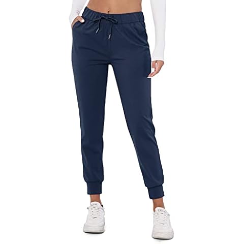 M MOTEEPI Joggers for Women High Waisted Women Sweatpants with Pockets Athletic Workout Pants Travel Running, Navy Blue, Large Cover