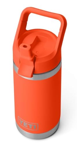 YETI Rambler JR Kinderflasche Mit Farblich Abgestimmtem Trinkhalmdeckel, Papaya, 12 oz (355 ml)