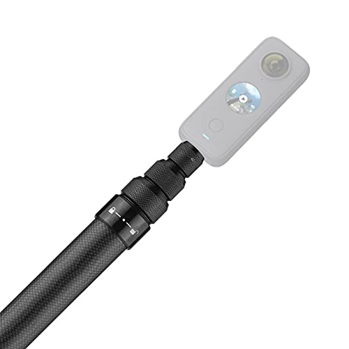 Andoer Barra de Extensión Ajustable, Palo Selfie de Fibra de Carbono de 1,5 m Con Tornillo de 1/4 Pulgadas para Cámara Panorámica Insta360 One X/X2/R - imagen 8