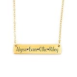 Emily Bar Necklace Kid Names Mom Necklace Personalized for Mom Mother's Day Jewelry Mother's Day Gift Personalized Names Children Names Emily Brooklyn EMILY-BAR