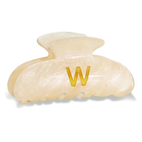 Image of Acrylic Letter Hair Clips for Women - Monogram Hair Claw Alphabet Large Hair Clip, Fashion Glitter Claw Clips Elegant And Durable Hair Accessory, Letter W