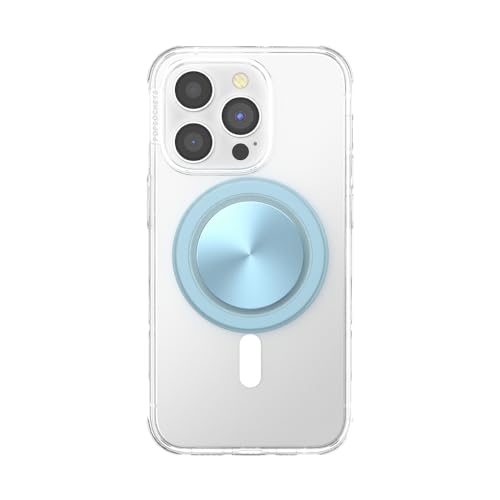 PopSockets: PopGrip Round dla MagSafe - Pierścień Adaptera do MagSafe w Zestawie - Rozkładany uchwyt i stojak do telefonów z wymiennymi krążkami PopTop - Aluminum Blue Sigh