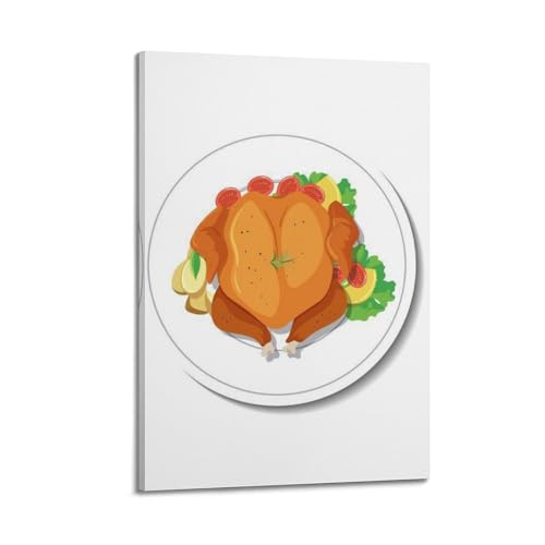 Art mural Thanksgiving poulet rôti de qualité supérieure pour salon moderne