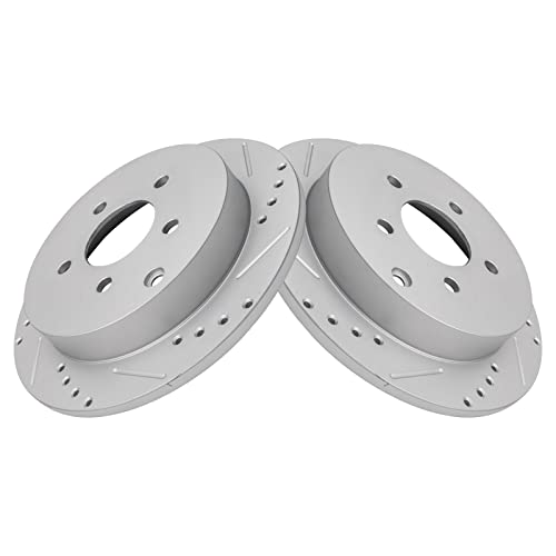 Image of TRQ Rear Wheel Hub Ceramic Brake Pad Performance Rotor Kit Compatible with Buick Chevy