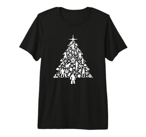 T-shirt Les Gardiens de la Galaxie Marvel imprimé sapin de Noël en coton premium
