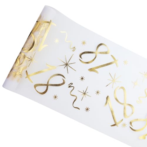 Runner da tavolo per 18 anni di compleanno, Runner da Tavolo Oro, Decorazioni da Tavolo per feste 18° compleanno, per ragazzi e ragazze