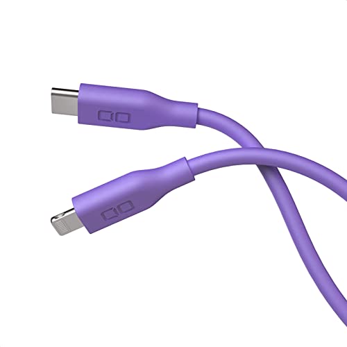 CIO 柔らかいシリコンケーブル CIO-SL30000-CL USB-C & ライトニング(Lightning) 充電ケーブル 1m タイプC(Type-C) PD 急速 絡まない 30000回折り曲げ対応ケーブル (1m,パープル)