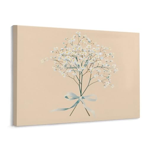 Toile murale de bouquets et rubans horizontal encadré 15,7x30cm