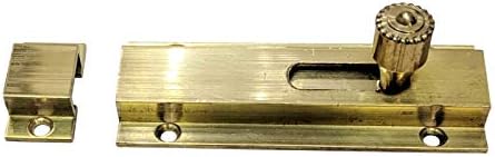Adonai Hardware Ahava Brass Latch Surface Bolt - 3", Natural Unlacquered (Supplied as 2 Pieces per Pack)