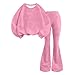 Girls Sweatsuits 2 Piece Set Tracksuit 2025 Trendy Fall Long Sleeve Crewneck Sweatshirt and Sweatpants Jogger Sweatsuit Pink