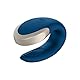 Satisfyer, Luxus Paarvibrator mit Fernbedienung, Double Love Connect App’ mit App und Funkfernbedienung, medizinisches Silikon, 8,6 cm, Farbe:blau