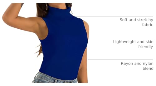 Image of Spicy Sandia Women Stretchable Turtleneck Knit Sleeveless Slim Fit Sweater