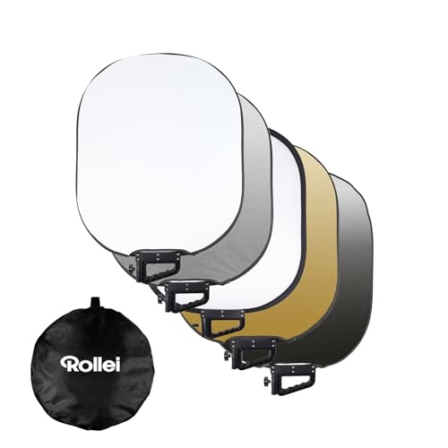 Rollei 5 in 1 Reflektor Fotografie Faltbar 60x75cm Licht Diffusor Foto für Portrait und Produktfotografie Leicht Kompakt 600g Außenbeleuchtung mit...