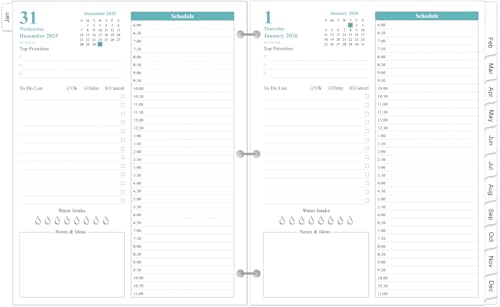 2025-2026 Planner Refill: Daily Pages, 7/2025-6/2026, 8.5x11