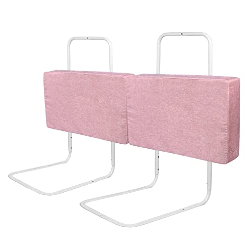 Uisebrt - 2 sponde di protezione per letto, 60 cm, protezione anticaduta, per bambini, 5 fori, regolabile in altezza, protezione di sicurezza, per neonati, bambini e ragazzi, 120 cm, colore rosa