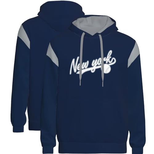 Hoodie Soft Classic Pullover Sweatshirt Navy Blue Gray Mens S-3XL