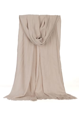 Women Long Lightweight Linen Scarf Shawls Extra Large Soft Beach Shawls-Wraps Long-Sunscreen-Body-Scarves (76.77×39.37")4