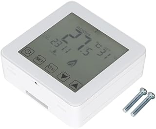 Digital Thermostat, Wall-mounted Programmable LCD Screen Digital Electric Heating Thermostat Room Temperature Control, AA Battery Powered (Battery Not Included)