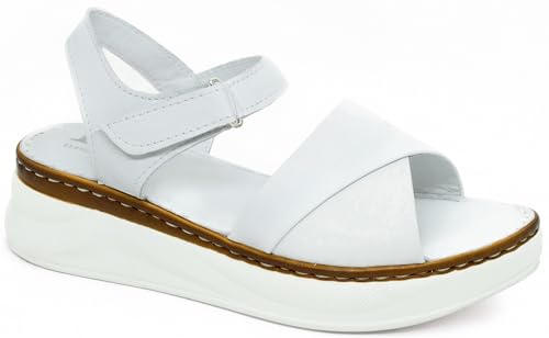 Sandales compensées en cuir souple contre la fatigue des pieds Lusco 39.5