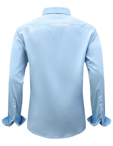 Men's Dress Shirts Stretch Wrinkle Free Formal Long Sleeve Shirts Business Casual Button Down Shirt2