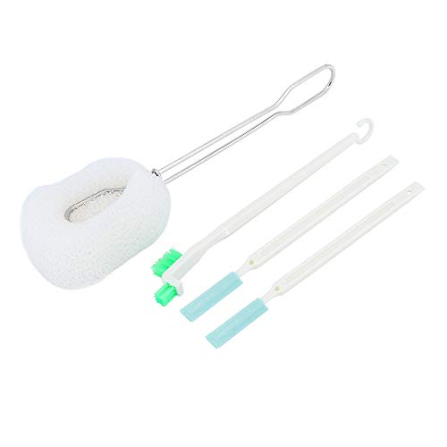 Bemodst 4 Stuks Lange Fles Reinigingsborstel, Huishoudelijke Spons Fles Borstels Lange Steel Van Roestvrij Staal Borstel Schoonmaak Tool Voor Wassen Baby Flessen Mokken Wijnfles Borstels