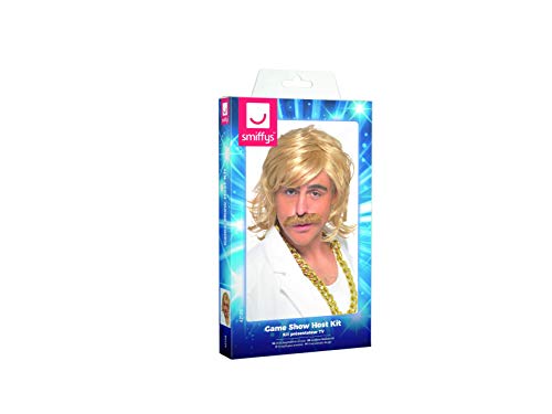 Spielshow-Moderator Kit Perücke und Schnurrbart Blond, One Size