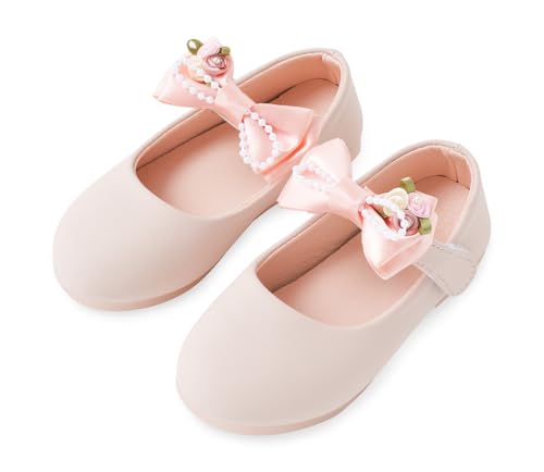 Happy Cherry Girls Mary Jane Dress Shoes Ballerina Flats for Wedding Party Flower Girl School Shoes Pink 23