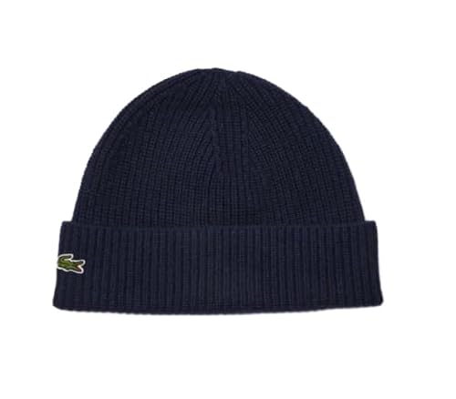 Lacoste Women's Ribbed Cashmere Beanie, Bordeaux Red, One Size