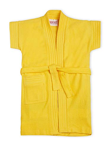 BUMZEE Terry Cotton Baby Bathrobe Size 3-4 Years Color - D.Yellow (Peb606602)