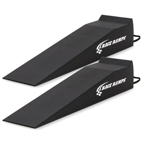 Race Ramps 1-Piece 67" XT Car Service Ramp, Tire Lift for Low Profile Vehicles, Solid High-Density Foam for Non-Skid Loading, Set of 2