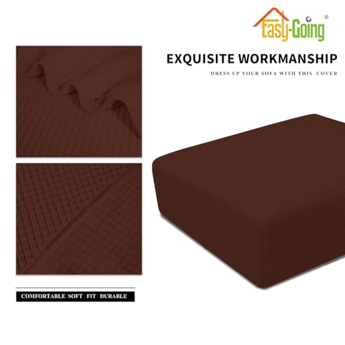 Housse pour pouf extensible carré 101x101 cm café - 5
