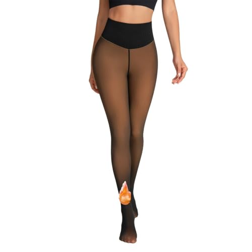 Legging collants d'hiver doublés taille haute et chauds pour femme