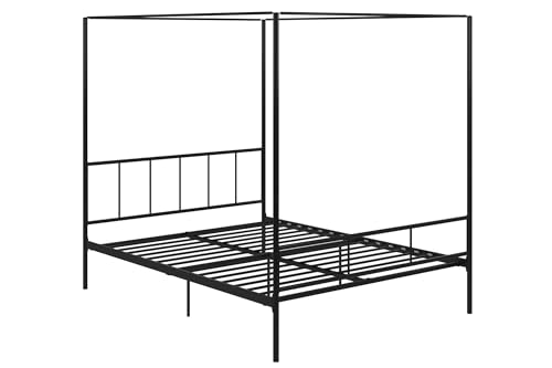 Novogratz Marion Metal Canopy Platform Bed Frame, Queen, Black