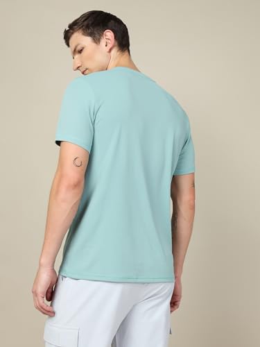 Image of TECHNOSPORT Men's Slim Fit Polyester Activewear Sports T-Shirt with Moisture-Wicking Comfort for Workout, Running & Gym