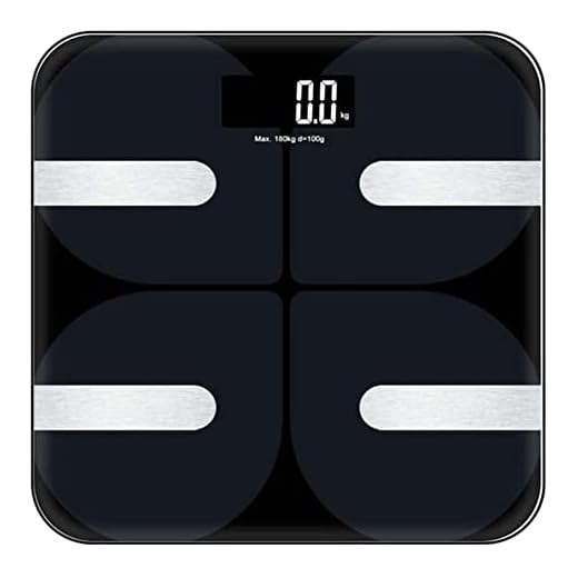 Bluetooth Body Fat Scale Smart Bathroom Scales with 18 Functional Data 180kg/400lbs (Color : Black)