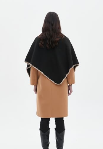 Women's Elegant Shawl Wrap Soft Knitted Poncho Cape Scarf Warm Cozy Winter Fall Triangle Pashmina4