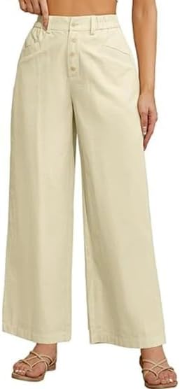 Summer Womens High Waist Casual Loose Straight Leg Wide Leg Pants Casual and Versatile