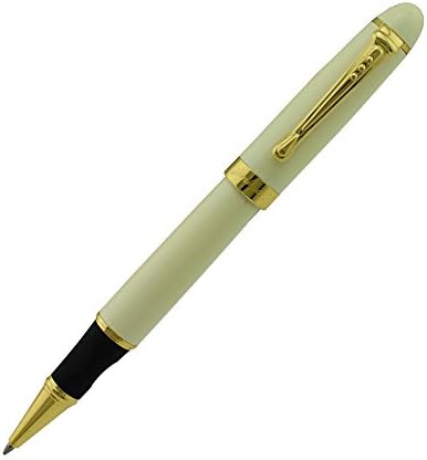 Jinhao 450 Rollerball Pen Milky white Gold Trim with Pen Pouch Business Signature Gift Set