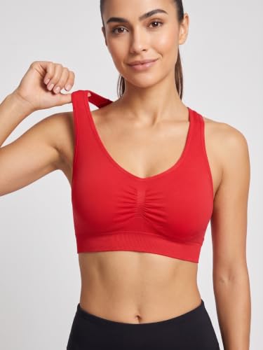 Image of Seamless Comfort: Padded Slip-On Sports Bra for Women - Effortless Support and Style (Free Size-Best for 30 to 36 Boob Size)