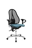 TOPSTAR Sitness 15 ergonomischer Bürostuhl mit bewegter Sitzfläche Schreibtischstuhl mit Armlehnen Petrol