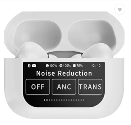 Bluetooth 5.4 Wireless Earbuds with Smart Touchscreen Display Case, ANC Noise Cancellation, ENC Clear Calling, Type-C Fast Charging, Touch Control in-Ear Headphones (White)-image-17