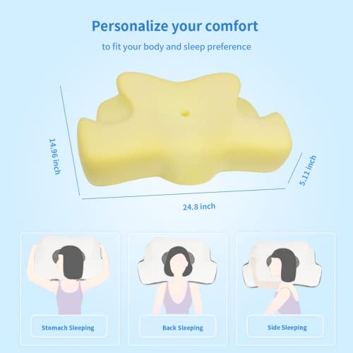 Eaimi Cervical Pillow For Neck And Shoulder Pain Relief - Cervical Neck Pillow Contour Memory Foam Pillow Ergonomic Orthopedic Neck Support Stomach Sleeper Pillows For Side And Back Sleeper Dark Grey #TOP6