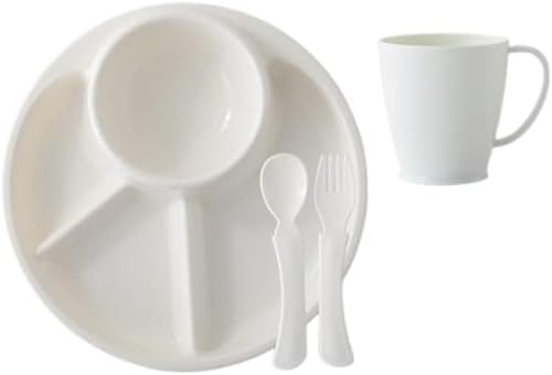 仕切り皿 ランチプレート ラウンド 直径23.2cm 仕切り 割れにくい 軽量 食器 オーバル深型 ホワイト ピンク ブルー 4つ仕切り 仕切り 仕切り皿 食器 ワンプレート おしゃれ 食洗機対応 乳児補食 ダイエット 軽量 割れにくい 調味料 アウトドア