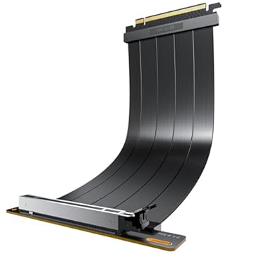 Okinos, Cabos Riser PCIE 5.0, à prova de futuro para GPU Gen 5, compatível RTX4090, RX7900XTX, taxa de transferência 32,0 GT/s, adaptador de 90 graus, cabo Riser PCIE 4.0, preto de 300 mm